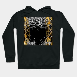 Black and white leopard texture with gold accessories Hoodie